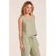 V Neck Gauze Tank