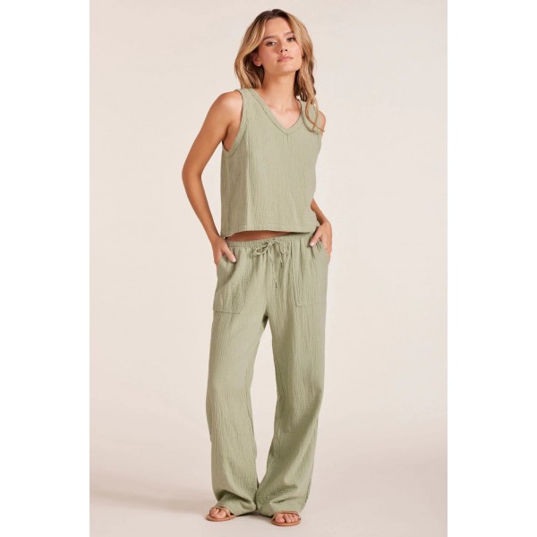 V Neck Gauze Tank
