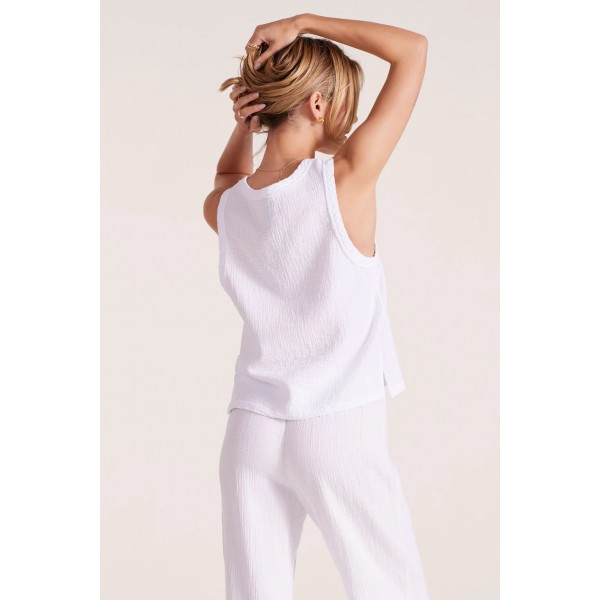V Neck Gauze Tank