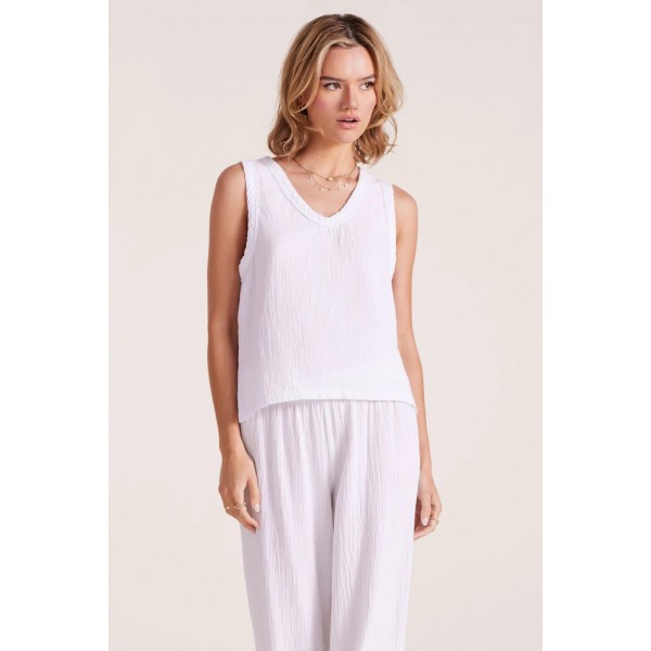 V Neck Gauze Tank