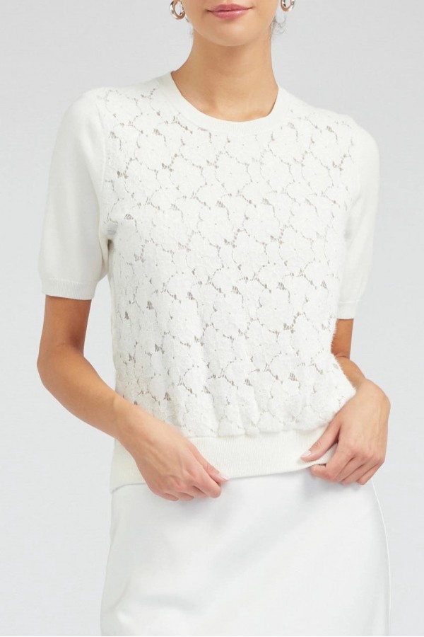Floral Crochet Detail Top