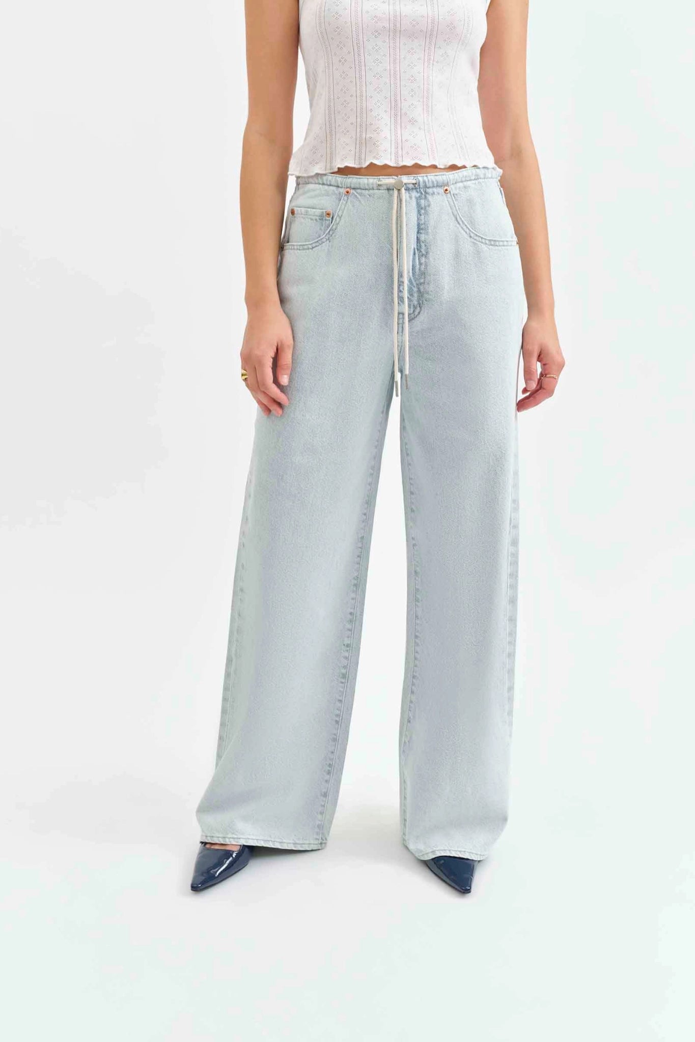 Madison Mid Rise Wide Leg Jean