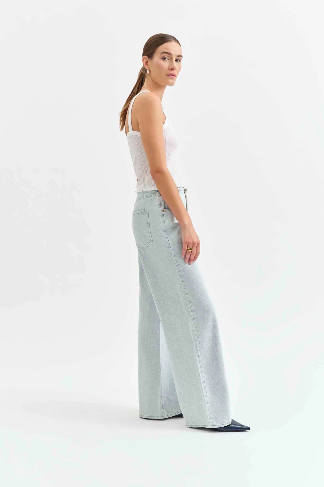 Madison Mid Rise Wide Leg Jean