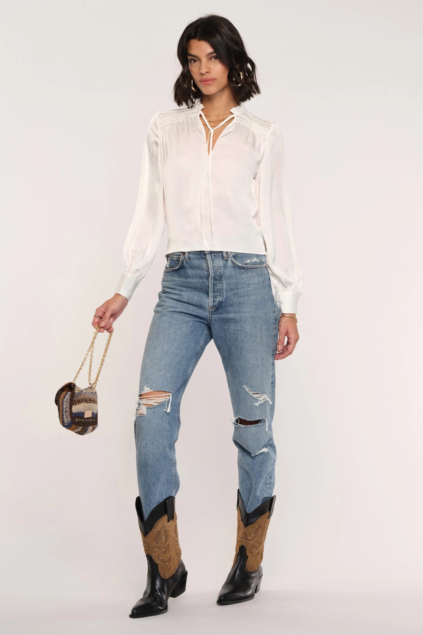 Winslet Smocked Shoulder Blouse