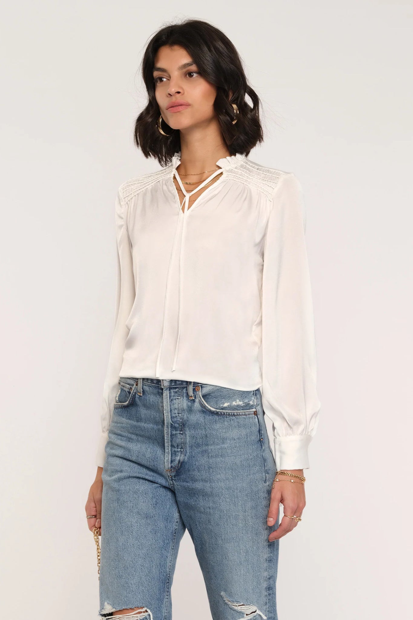 Winslet Smocked Shoulder Blouse