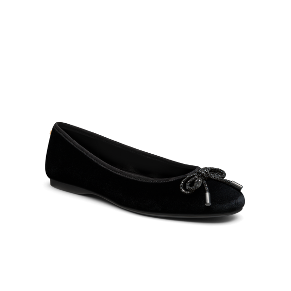 The Hummingbird - Black Velvet Jeweled Bow