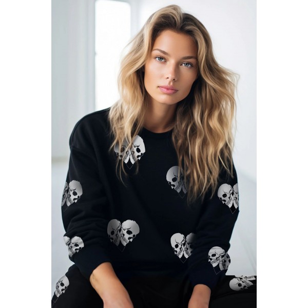 Spalding Skull Heart Sweat Shirt
