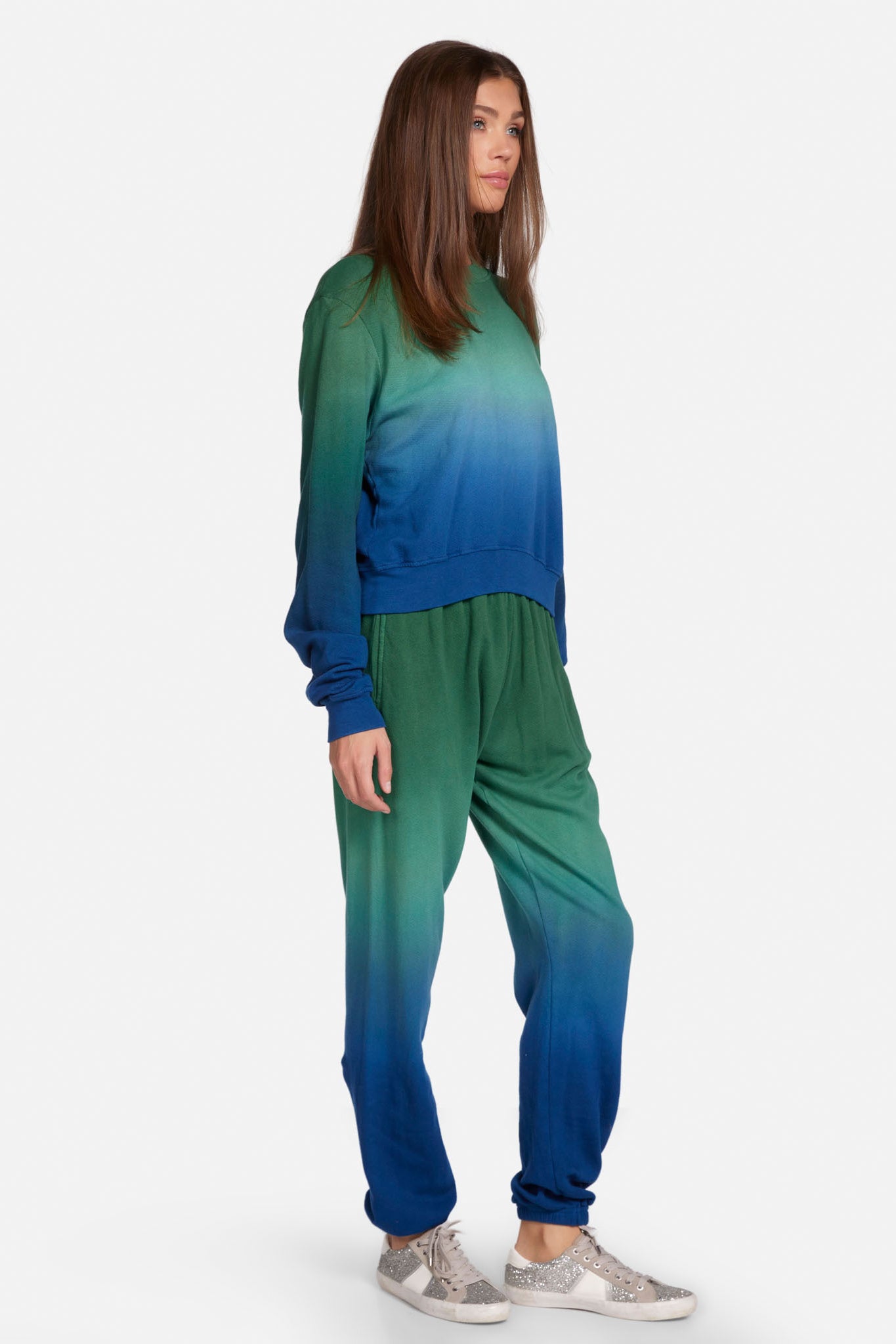 Exon Crop Ombre Sweatshirt