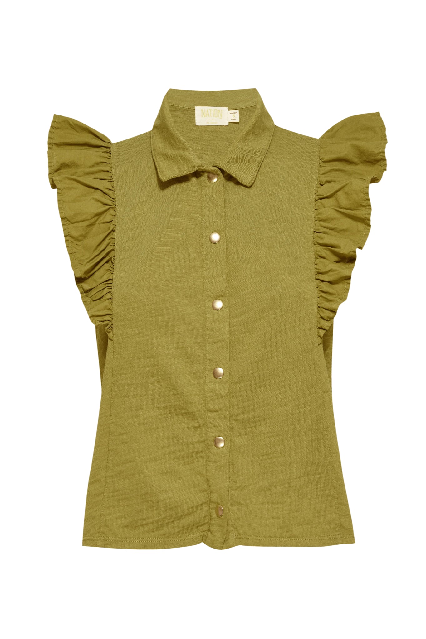 Archer Ruffle Button Top