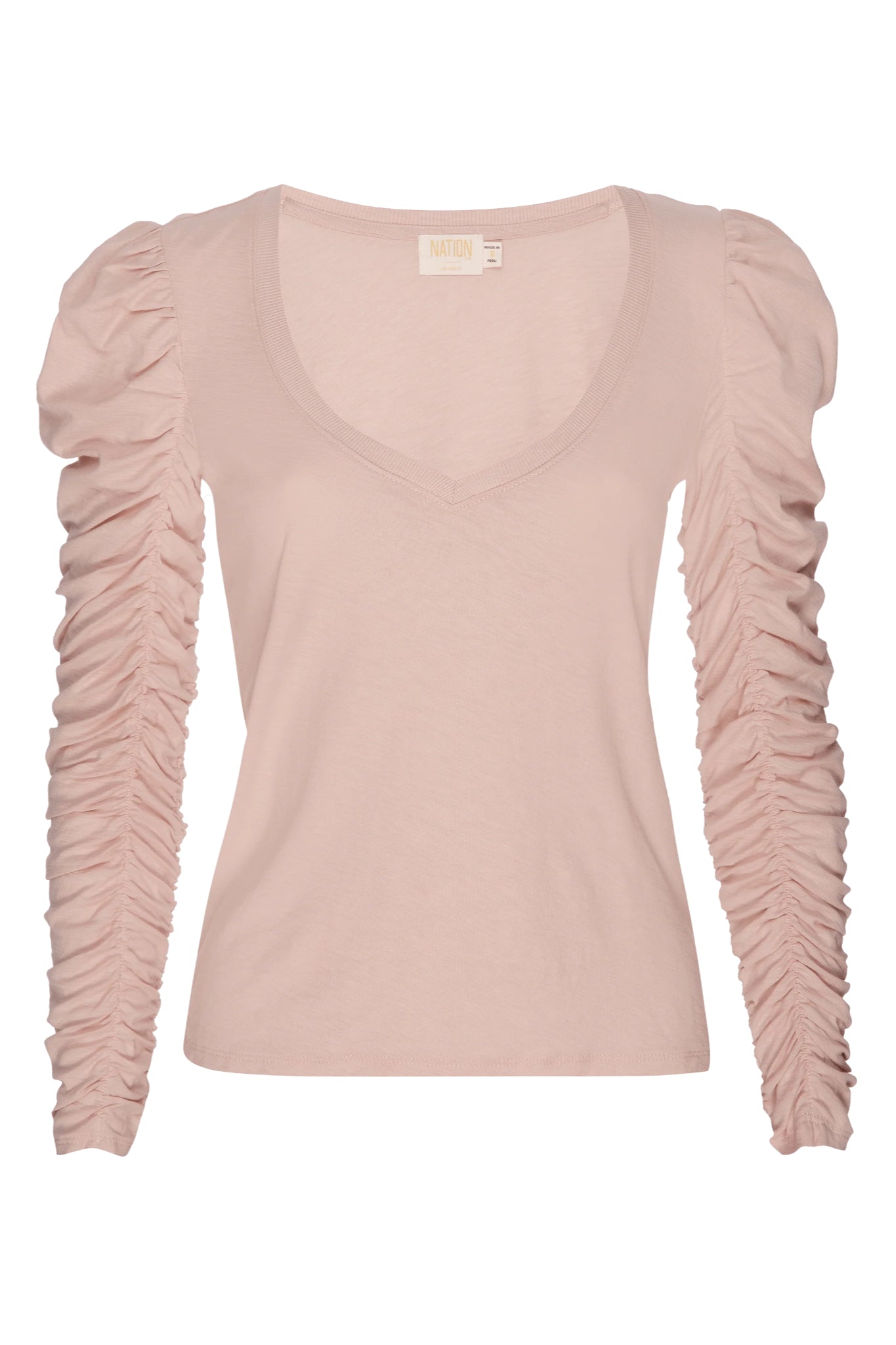 Renee Shirred V neck