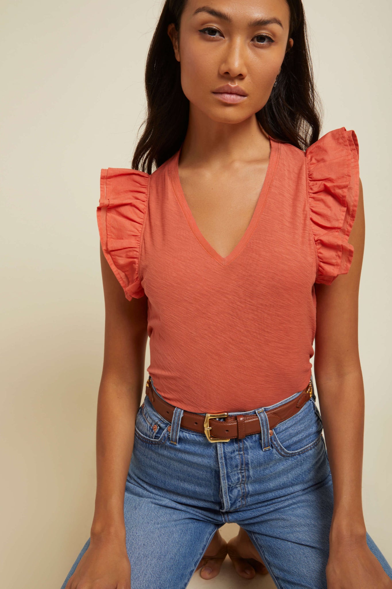 Rylan Contrast Ruffle Tank