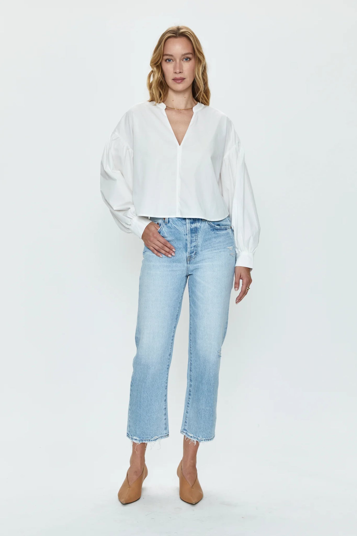 Cassie Crop High Rise Straight Jean