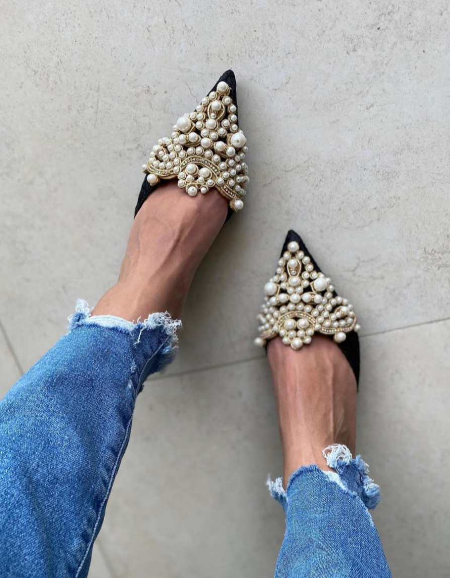 La Pearl Embellished Heels