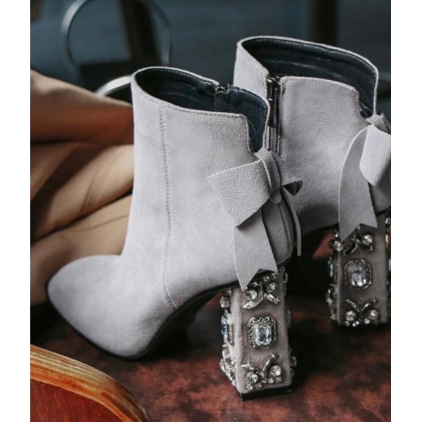 Yinna Crystal Suede Heels