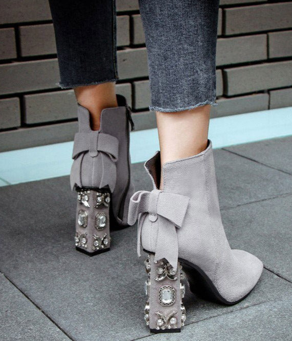 Yinna Crystal Suede Heels