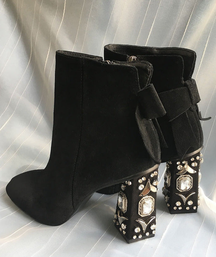 Yinna Crystal Suede Heels