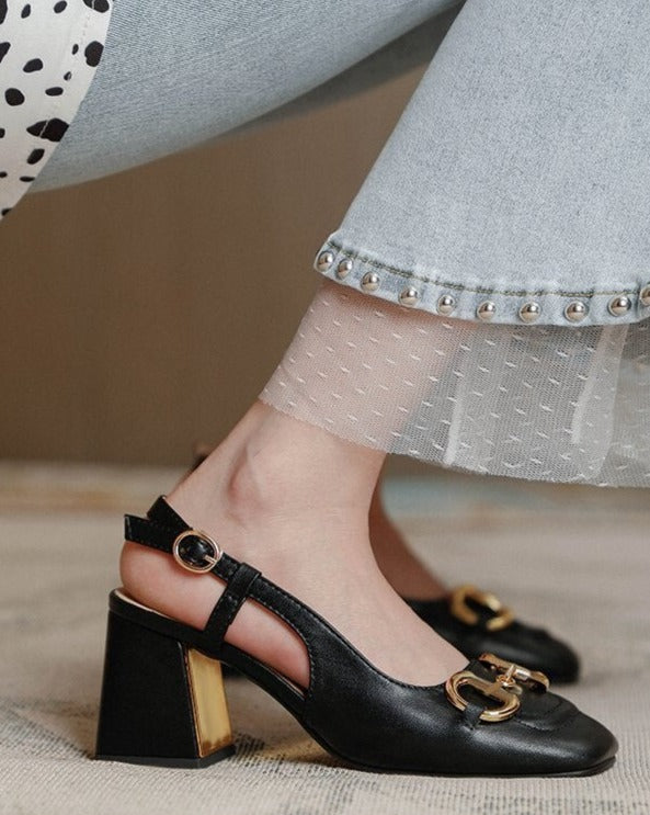 Agnes Vintage Thick Heels