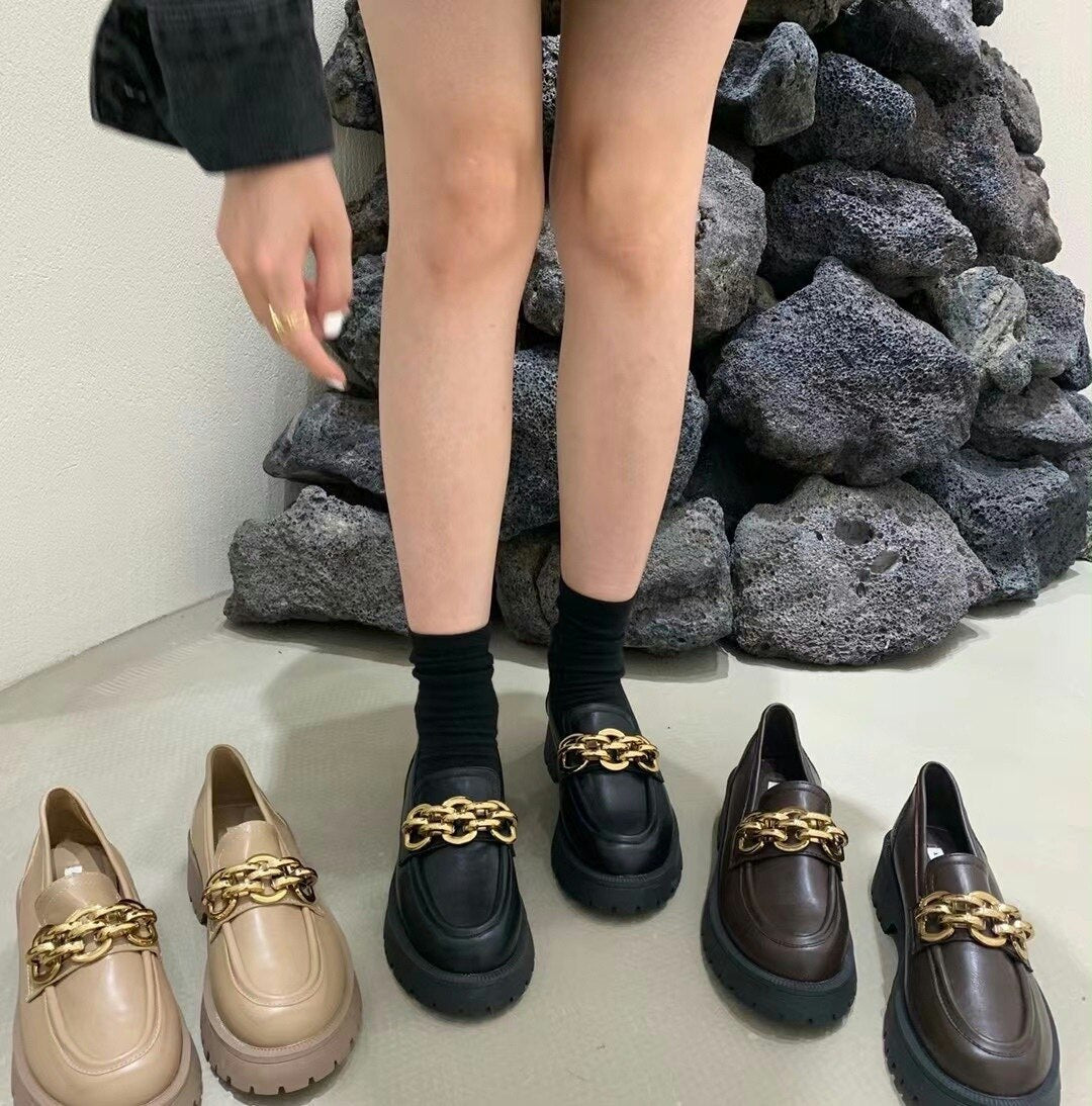 Elina Metal Chain Loafers