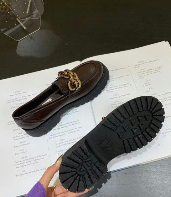 Elina Metal Chain Loafers