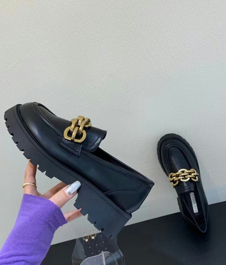 Elina Metal Chain Loafers